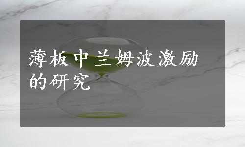 薄板中兰姆波激励的研究