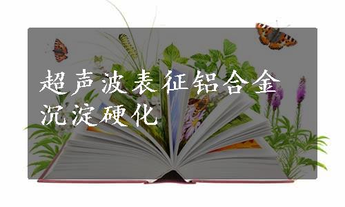 超声波表征铝合金沉淀硬化