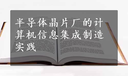 半导体晶片厂的计算机信息集成制造实践