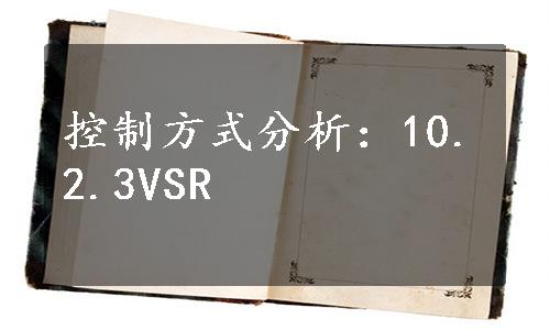 控制方式分析：10.2.3VSR