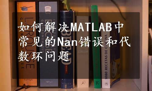 如何解决MATLAB中常见的Nan错误和代数环问题