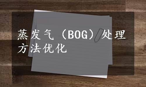 蒸发气（BOG）处理方法优化