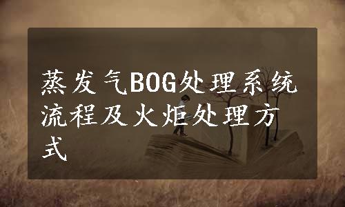 蒸发气BOG处理系统流程及火炬处理方式