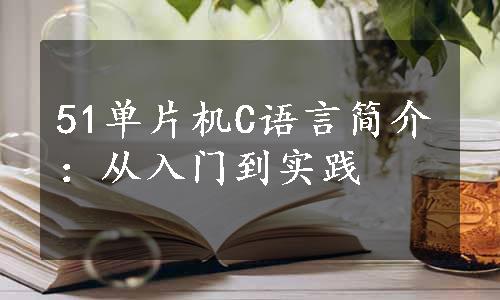 51单片机C语言简介：从入门到实践