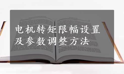 电机转矩限幅设置及参数调整方法