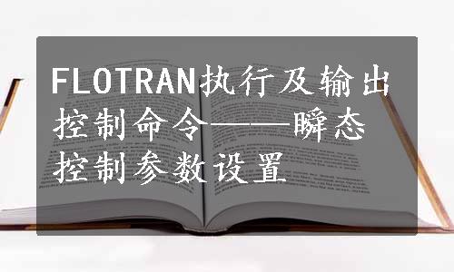 FLOTRAN执行及输出控制命令——瞬态控制参数设置