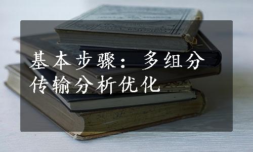 基本步骤：多组分传输分析优化