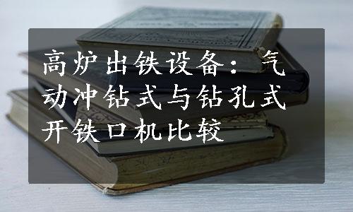 高炉出铁设备：气动冲钻式与钻孔式开铁口机比较