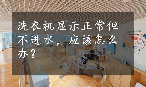 洗衣机显示正常但不进水，应该怎么办？