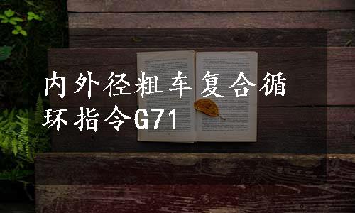 内外径粗车复合循环指令G71