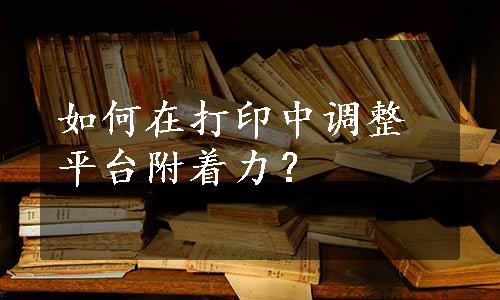 如何在打印中调整平台附着力？