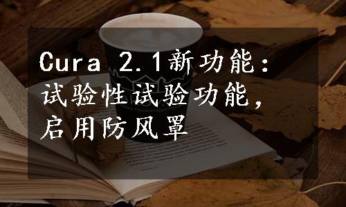 Cura 2.1新功能：试验性试验功能，启用防风罩