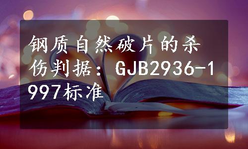 钢质自然破片的杀伤判据：GJB2936-1997标准