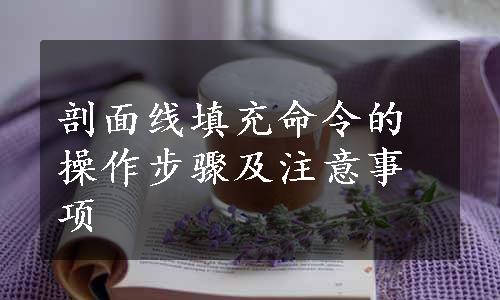 剖面线填充命令的操作步骤及注意事项