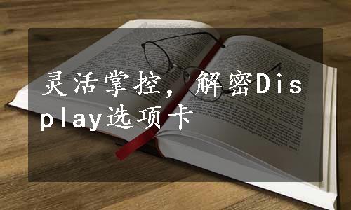 灵活掌控，解密Display选项卡