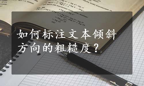 如何标注文本倾斜方向的粗糙度？