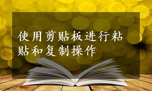 使用剪贴板进行粘贴和复制操作