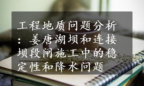 工程地质问题分析：姜唐湖坝和连接坝段闸施工中的稳定性和降水问题