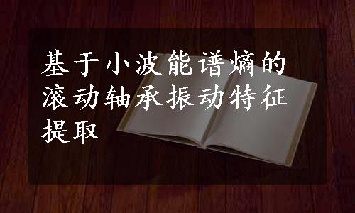 基于小波能谱熵的滚动轴承振动特征提取