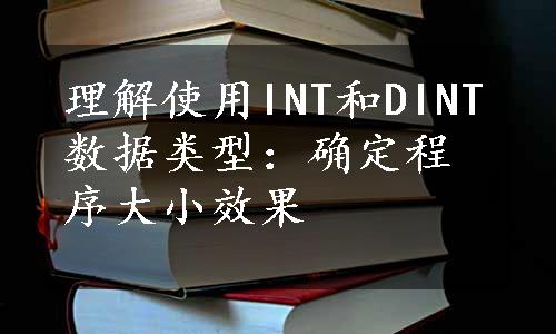 理解使用INT和DINT数据类型：确定程序大小效果
