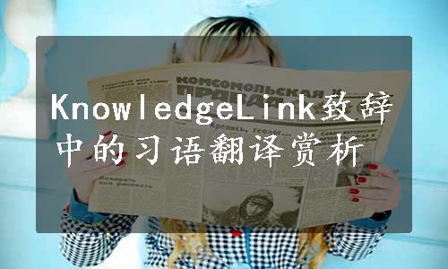 KnowledgeLink致辞中的习语翻译赏析