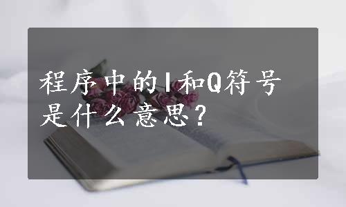 程序中的I和Q符号是什么意思？