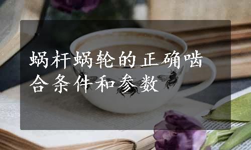 蜗杆蜗轮的正确啮合条件和参数