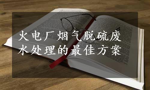 火电厂烟气脱硫废水处理的最佳方案