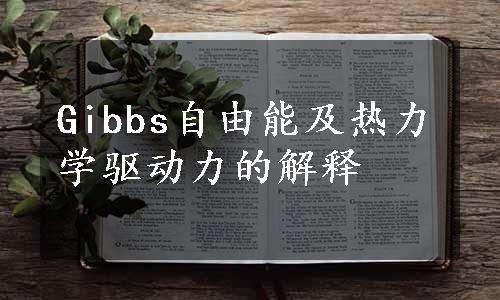 Gibbs自由能及热力学驱动力的解释