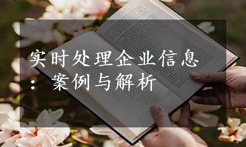 实时处理企业信息：案例与解析