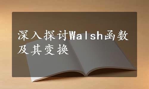 深入探讨Walsh函数及其变换