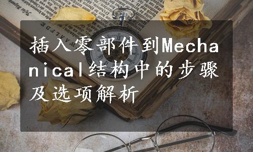 插入零部件到Mechanical结构中的步骤及选项解析