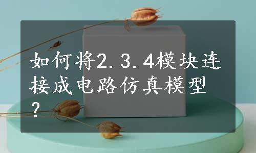 如何将2.3.4模块连接成电路仿真模型？