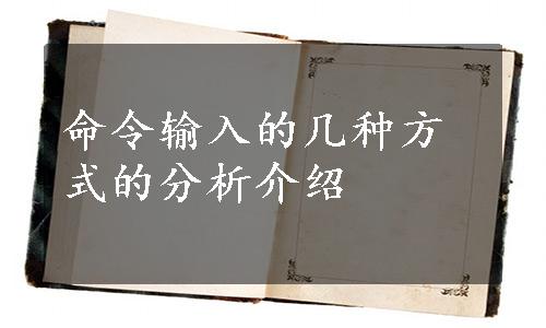 命令输入的几种方式的分析介绍