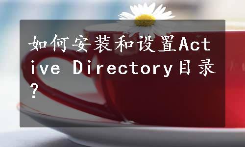 如何安装和设置Active Directory目录？