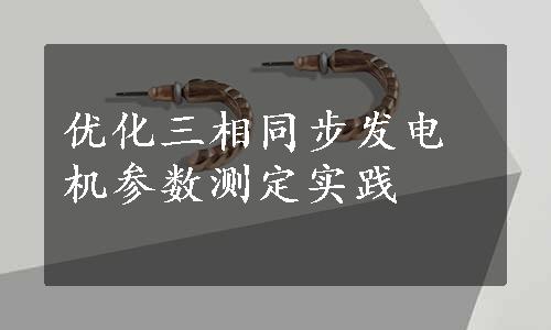 优化三相同步发电机参数测定实践