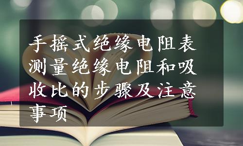 手摇式绝缘电阻表测量绝缘电阻和吸收比的步骤及注意事项