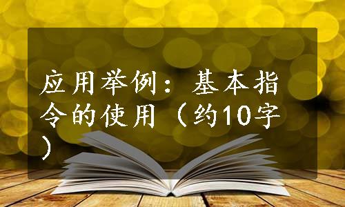 应用举例：基本指令的使用（约10字）