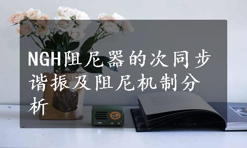 NGH阻尼器的次同步谐振及阻尼机制分析