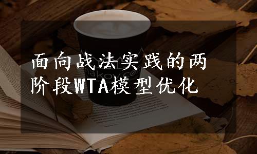 面向战法实践的两阶段WTA模型优化