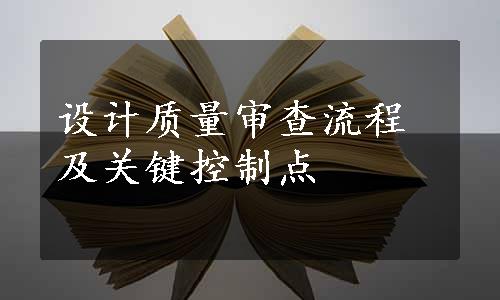 设计质量审查流程及关键控制点