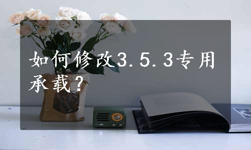 如何修改3.5.3专用承载？