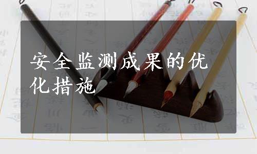 安全监测成果的优化措施