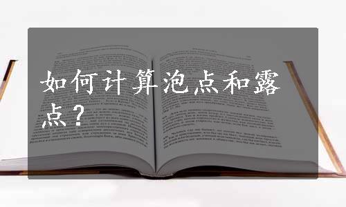 如何计算泡点和露点？