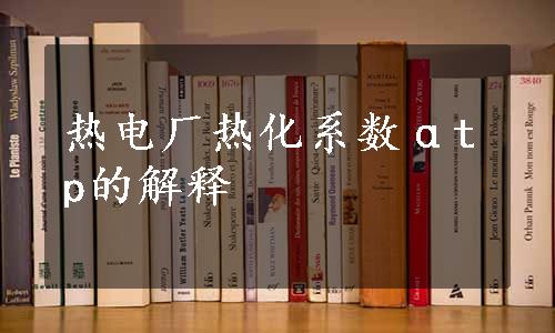 热电厂热化系数αtp的解释