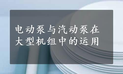 电动泵与汽动泵在大型机组中的运用