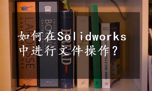 如何在Solidworks中进行文件操作？