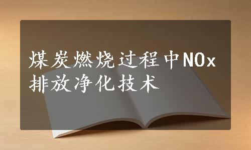 煤炭燃烧过程中NOx排放净化技术