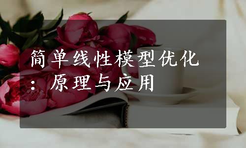 简单线性模型优化：原理与应用