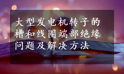 大型发电机转子的槽和线圈端部绝缘问题及解决方法